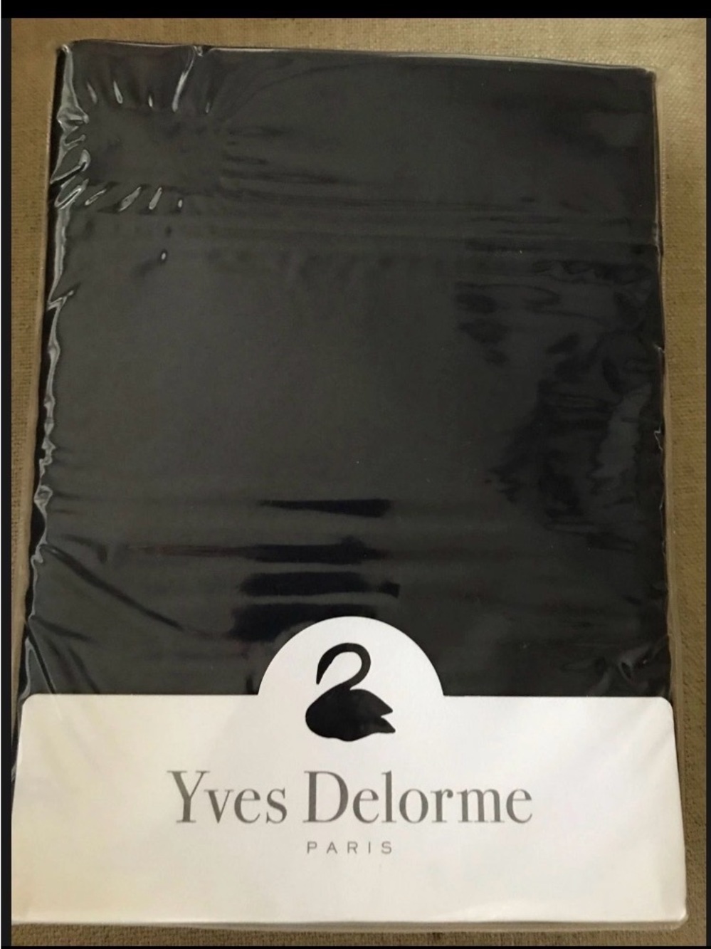 Yves Delorme Triomphe Marine Queen Fitted Sheet Organic Sateen Sheet NIP